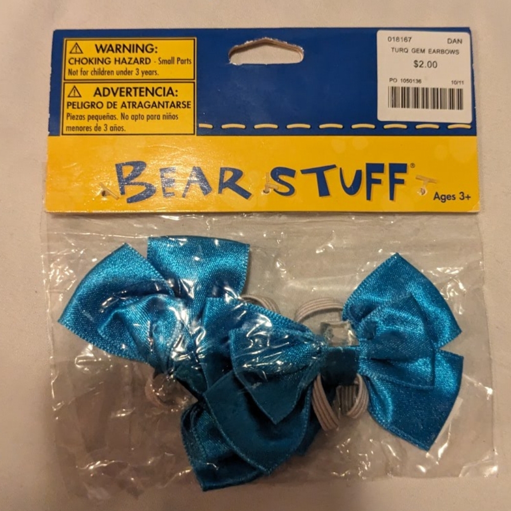 Build-A-Bear "BEAR STUFF" Blue Earbow Set